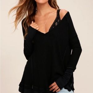 Free People We The Free Laguna Long Sleeve Oversized Thermal Women’s Size Medium